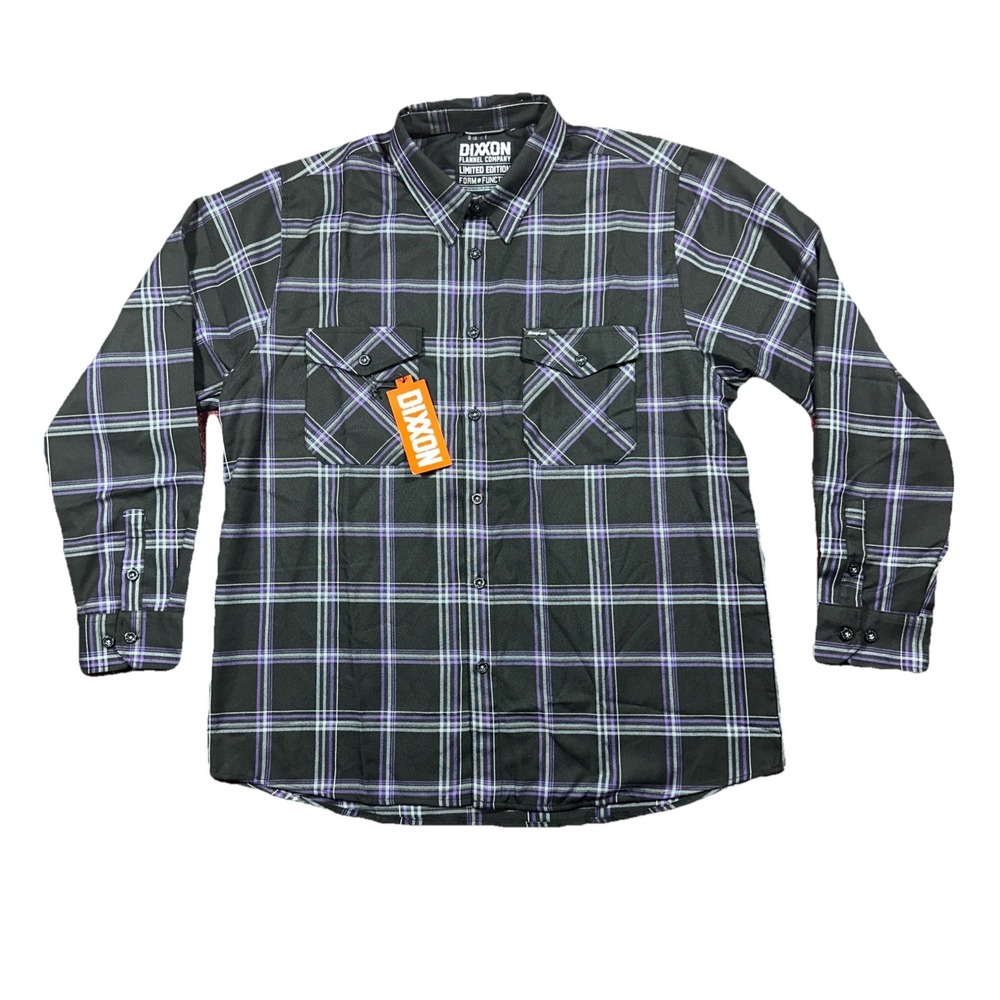 NWT Dixxon Shirt Flannel Mens Size 2XL Limited Edition Snap On Long Sleeve Form